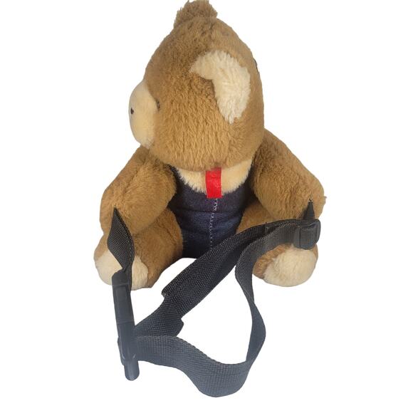 1986 Teddy Bear Plush Belt Shoulder Bag Fanny Pack Collectible Musical Wind-Up - Picture 4 of 15